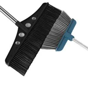 Eco-Friendly Large Indoor Broom with PET Bristle Head, Plastic Stick, Medium Bristles, and Dustpan