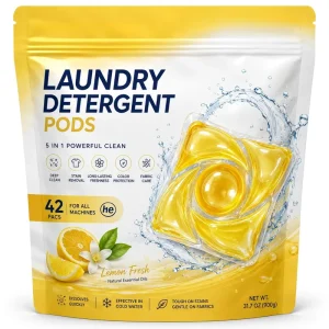 Eco-Friendly Laundry Detergent Pods Anti-Bacterial Color Protector Plant-Based Baby Safe Mild Formula