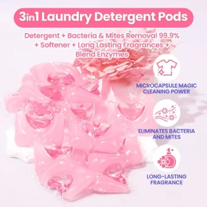 Eco-Friendly Laundry Detergent Pods Concentrated 50%-80% Active Ingredients Deep Cleaning Color Protection Long-Lasting Fragrance