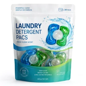 Eco-Friendly Laundry Detergent Pods Multifunctional Stain Removal Antibacterial Color Protection 80% Active Ingredient