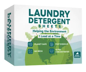 Eco-Friendly Laundry Detergent Sheets, Fresh Linen Scent, 60 Loads