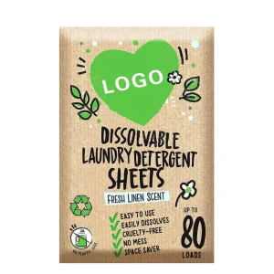 Plant-Based Biodegradable Laundry Detergent Soap Sheets and Strips