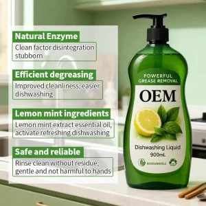 Eco Friendly Lemon Scent Dishwashing Liquid Detergent Kitchen Use 5%-15% Active Ingredients Model Dishwashing Liquid