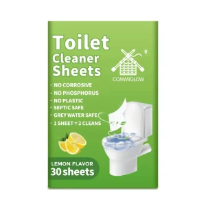 Eco-Friendly Lemon-Scented Toilet Bowl Cleaner Sheets for Stain and Odor Removal