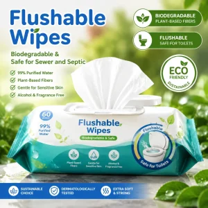 Eco Friendly Moist Toilet Tissue Factory Compostable Flushable Wet Wipes Material for Bathroom Applications
