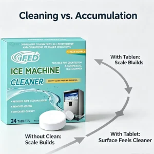 Eco Friendly Natural Citric Acid Formula Removes Limescale and Mineral Deposits From Home Ice Machine Cleaning Tablet
