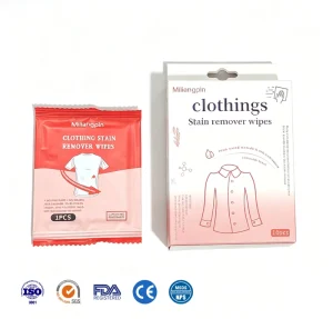 Eco-Friendly Non-Woven Clothes Stain Remover 10PCS/BOX Wet Wipes for Jacket Coat Cleaning Portable Individual Pack No-rinse
