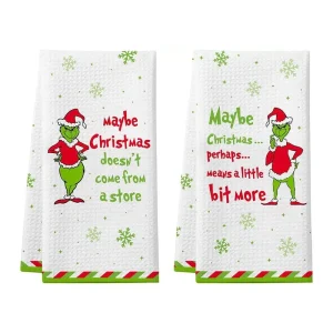 Eco Friendly Nonwoven Microfiber Multi Purpose Christmas Kitchen Towels Reusable Super Absorbent Quick Dry Antimicrobial Dish