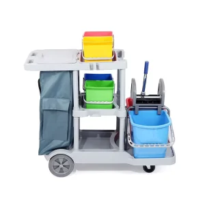 Eco Friendly PP Restaurant Cleaning Push Cart Trolley Wheelie Bag with Handles