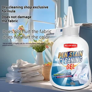 Eco Friendly Pen Stain Remover Gel 200ml Fragrance Free with Above 80% Active Ingredients for Deep Stain Removal on Clothes Pens