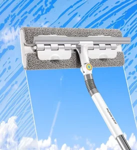 Eco Friendly Plastic Squeegee Window Cleaner 2 1 Rotatable Window Cleaning Tool Kit Extension Pole Telescopic Window