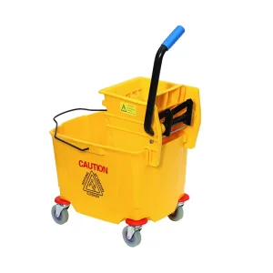 Eco Friendly Recycled Commercial Cleaning Squeeze Floor Flat Plastic Mop and Bucket with Wringer Set 16-20L Capacity