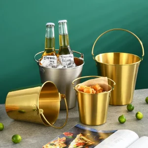 Eco-Friendly Recycled Stainless Steel Popcorn Pail Custom Printed Decorative Bucket for Parties Non-Plastic