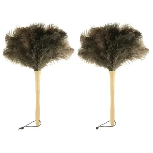 Eco Friendly Reusable Handheld Black Grey Natural Color Ostrich Feather Duster for Cleaning Supplies Home Car Office
