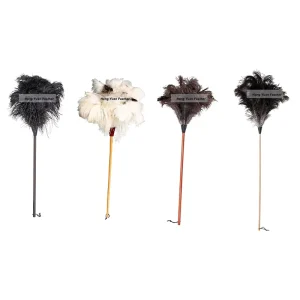 Eco-Friendly Reusable Handheld Natural Color Ostrich Feather Duster for Home, Car, and Office