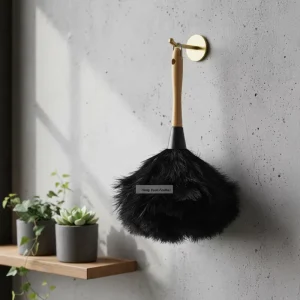 Eco-Friendly Reusable Handheld Natural Color Ostrich Feather Duster for Home, Car, and Office