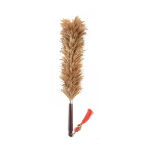 Eco-Friendly Reusable Handheld Natural-Color Rooster Feather Duster for Home, Car and Office Cleaning