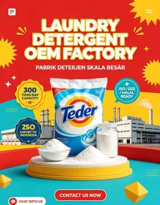 Eco-Friendly Single-Use Laundry Detergent Powder Lemon and Lavender Fragrance OEM Factory for Export From Indonesia