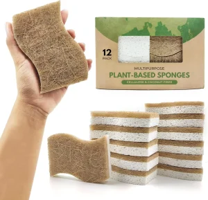 Eco-Friendly Sisal Natural Kitchen Scrubber Sponges Biodegradable Compostable Cellulose Coconut Walnut Scouring Pads