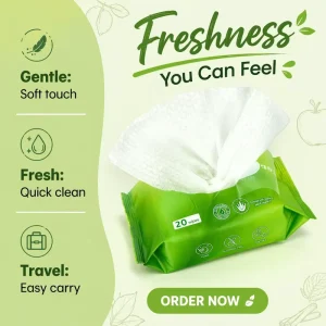 Eco-Friendly Soft Baby Wet Wipes, 80 Pieces