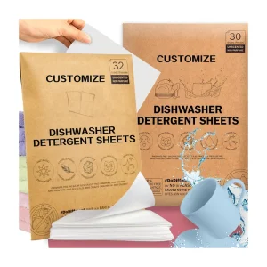 Eco Friendly Solid Dishwasher Detergent Tablet Sheet Deep Cleaning No Phosphorus Disposable