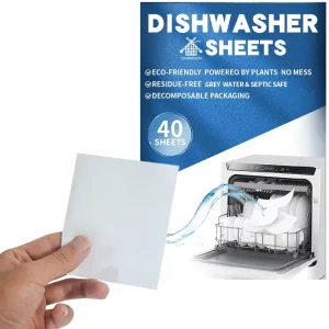 Eco Friendly Unscented Plastic Free Dishwasher Detergent Sheets Enzyme Formula