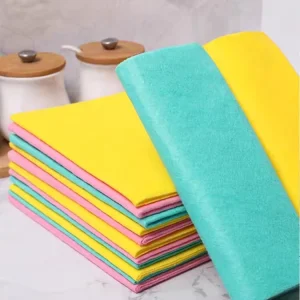 Eco Friendly Viscose and Polyester Needle Punched Kitchen Floor Cleaning Nonwoven Fabric Cloth Roll for Household Cleaning