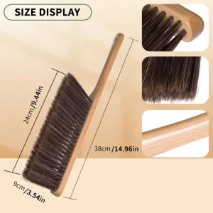 Eco-Friendly Wood Handheld Dusting Brush for Home, Kitchen, Bedroom, Living Room, and Office Cleaning