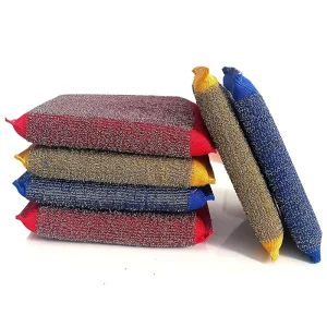Eco Non-Scratch Dish Scrub Sponge Scouring Pad, Kitchen Steel Wire Cloth Sponge