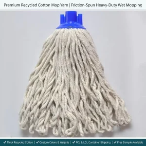 Eco friendly 150g 350g Recycled Cotton Blended Mop Head Replacement Cut End Wet Mop Refill With Screw Attachment