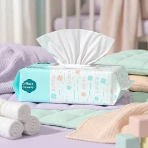 Eco-friendly Baby Wet Wipes 60pcs Non Woven 14x18cm Gentle for Newborn Mouth Nose Hands Skin Care