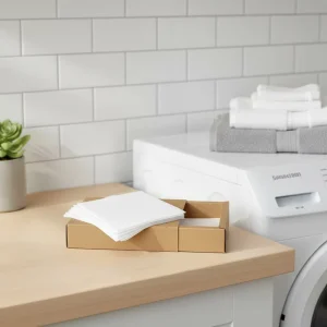 Eco friendly Biodegradable Disposable Solid Travel Size High Foam Detergent Sheets 80% Active Ingredients Fresh Linen Unscented