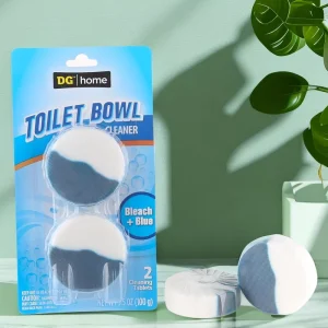 Eco friendly Disposable Automatic 2X50g Half Blue and Half White Solid Toilet Bowl Cleaner Tablet Stain Remover for Bathroom