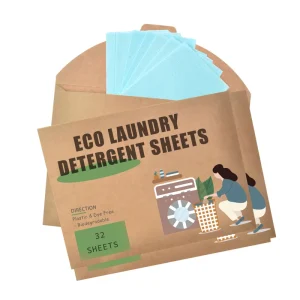 Eco friendly Disposable Solid Laundry Detergent Sheets Concentrated Recyclable Packaging Deep Clean Bathroom Use