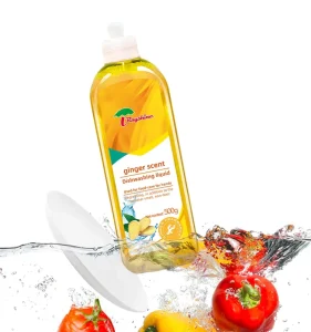 Eco friendly Kitchen Cleaning Supply Ginger Fragrance Liquid Detergent for Dish Fruit Washing Detergent Bulk 500 g
