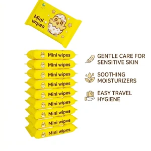 Eco-friendly Packaging Portable White Non-woven 15*20cm 50gsm Facial Mini Pocket Wet Wipes