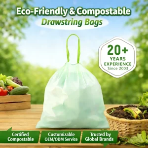 Ecopro Household Products Biodegradable Compostable Drawstring Trash Garbage Bin Bag