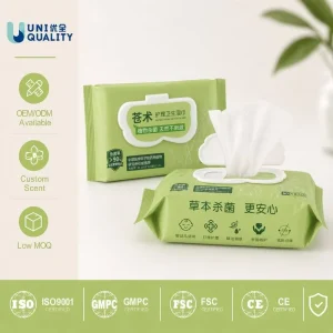 Effective Sterilization 99.9% Disinfect Wet Wipes Antiseptic Extra Soft Non Woven Unscented Custom Made Household