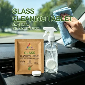 Effervescent Glass Cleaner Tablets for Windows and Mirrors