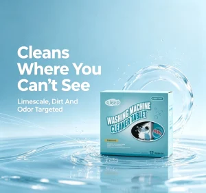 Effervescent Technology with Rapid Foam Penetration and Slow Release Agents for Deep Drum Washing Machine Cleaning Tablets