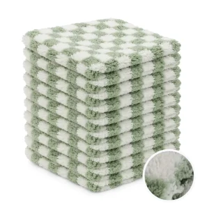 Efficient Cleaning Cloths Reusable Microfiber Cleaning Cloths Checkerboard Soft Touch Streak Free for Kitchen