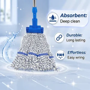 Efficient Deep Clean Absorbent String Mop for Household Indoor Floor Mopping