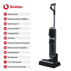 Efficient Lightweight Cordless Floor Scrubber Wet Dry Vacuum Cleaner Smart Floor Washer Self Cleaning Vacuum Mop for Home