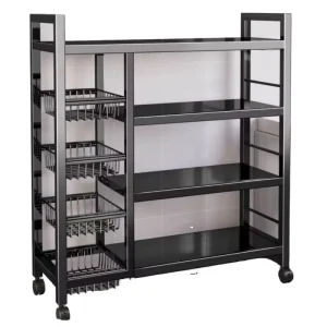 Efficient Spice Rack Organizer for Kitchen Islands & Carts Microwave Oven Dish Rack with Hooks Kitchen Spice Organizer