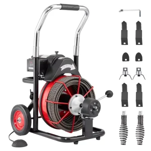 Electric Automatic Drain Cleaner Spring Plumbing Snake Drain Pipe Cleaner Sewer Cleaning Machine Metal GB Standard