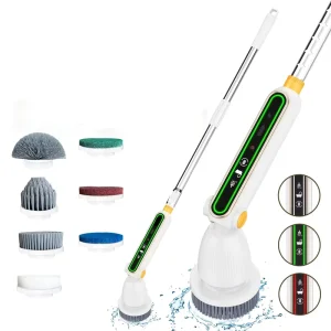Electric Cleaning Brush LCD Smart Display Power Electric Spin Scrubber for Bathroom Kitchen Window Cleaning