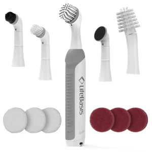 Electric Cleaning Brush with 5 Replaceable Adjustable Heads for Bathroom, Kitchen, and Floor Cleaning