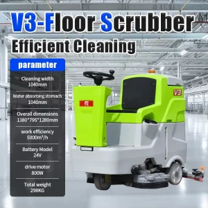 Electric Commercial Floor Scrubber with 105L Solution Tank and 110L Recovery Tank