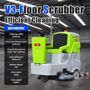 Electric Floor Scrubber with 24V Battery and 3-4 Hour Runtime for Factory Workshops