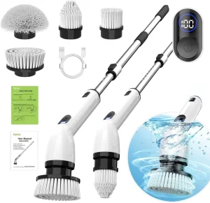 Electric Full body Scrubber Ipx7 Waterproof Power Lcd Display Adjustable Extension Handle Cordless Multi purpose Bathroom